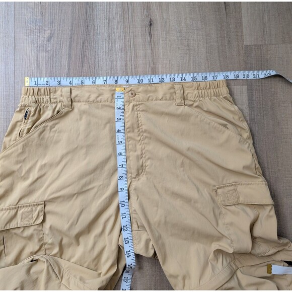 LL Bean Zip Off Pants Size L Beige Nylon Cargo Convertible Hiking Gorpcore - Picture 7 of 12